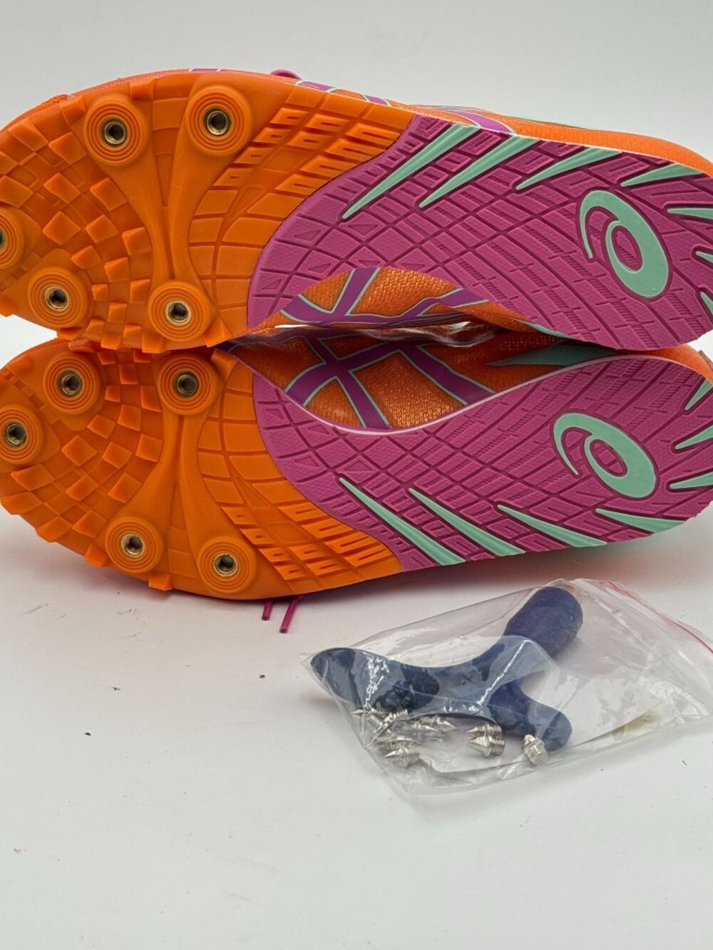 NWT Asics Hyper LD 5 Track Shoes Womens 9 Spikes Orange Pink Hyper Long Distance - Picture 5 of 7